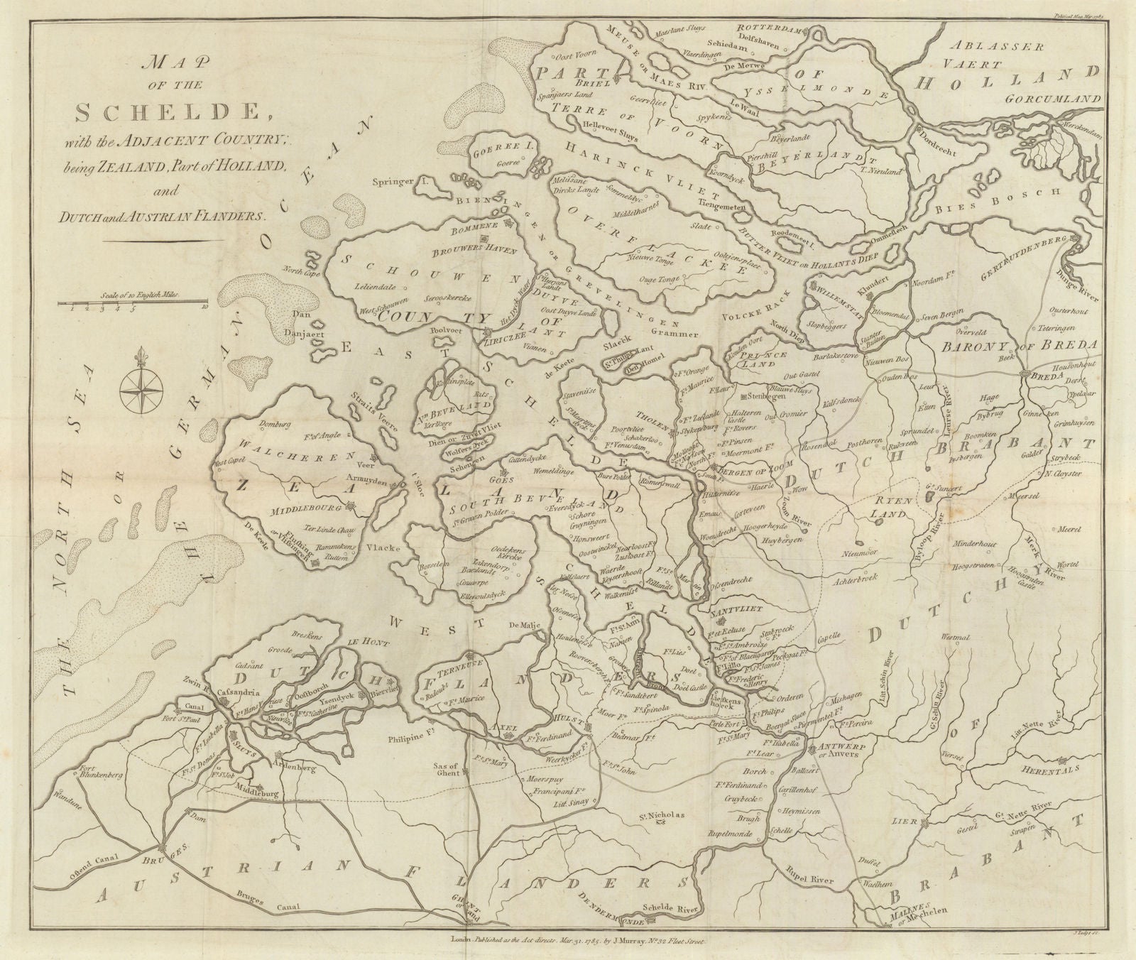 Map of the Schelde with the Adjacent Country… by John Lodge. Zeeland 1785